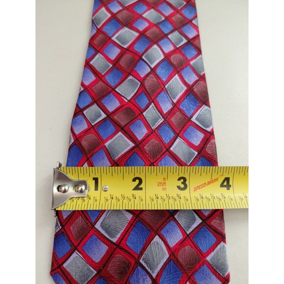 J. Garcia Limited Edition Facets II Silk Tie Jewel Toned 3.75"x 58" - Picture 7 of 8
